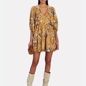 Shona Joy Cecilia Puff Sleeve Floral Mini Dress